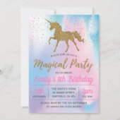 ユニコーン誕生日パーティーの招待状 招待状 (正面)