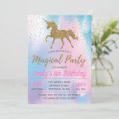 ユニコーン誕生日パーティーの招待状 招待状 (スタンド正面)