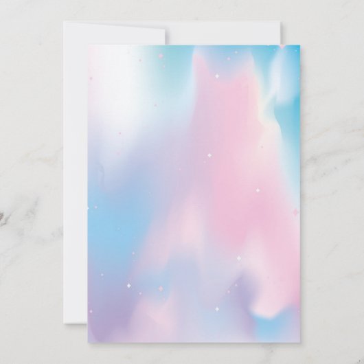 ユニコーン誕生日パーティーの招待状 招待状 (裏面)