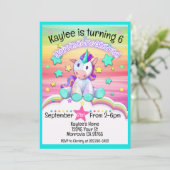 ユニコーン誕生日パーティーの招待状 招待状 (スタンド正面)