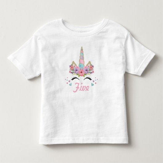 ユニコーン誕生日パーティーの衣装 トドラーTシャツ (正面)