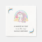 ユニコーン誕生日パーティーの装飾 スタンダードカクテルナプキン (正面)