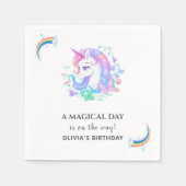 ユニコーン誕生日パーティーの装飾 スタンダードカクテルナプキン (正面)