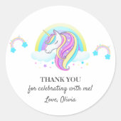 ユニコーン誕生日パーティーの装飾 ラウンドシール (正面)