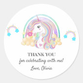 ユニコーン誕生日パーティーの装飾 ラウンドシール (正面)