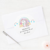 ユニコーン誕生日パーティーの装飾 ラウンドシール (封筒)