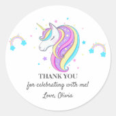 ユニコーン誕生日パーティーの装飾 ラウンドシール (正面)