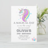 ユニコーン誕生日パーティーの装飾 招待状 (スタンド正面)