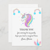 ユニコーン誕生日パーティーの装飾 招待状 (正面/裏面)