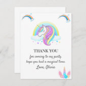 ユニコーン誕生日パーティーの装飾 招待状 (正面/裏面)