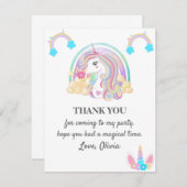 ユニコーン誕生日パーティーの装飾 招待状 (正面/裏面)