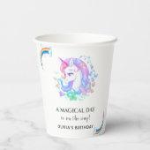 ユニコーン誕生日パーティーの装飾 紙コップ (裏面)