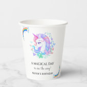 ユニコーン誕生日パーティーの装飾 紙コップ (正面)
