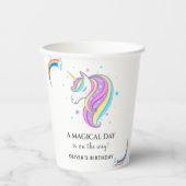 ユニコーン誕生日パーティーの装飾 紙コップ (正面)