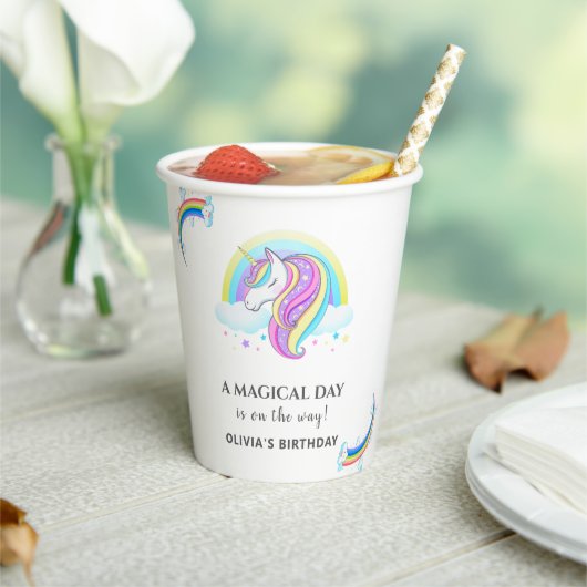 ユニコーン誕生日パーティーの装飾 紙コップ (インサイチュ)