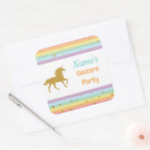 ユニコーン誕生日パーティーグリッターガールキッズシール スクエアシール (封筒)