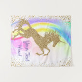 ユニコーン誕生日パーティーバナー背景 タペストリー (正面(横))