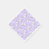 ユニコーン誕生日パーティーパープル スタンダードカクテルナプキン (角)