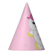 ユニコーン誕生日パーティーピンク パーティーハット (左)