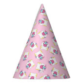 ユニコーン誕生日パーティーピンク パーティーハット (左)