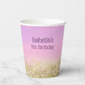ユニコーン誕生日パーティーピンク&ラベンダー 紙コップ (裏面)
