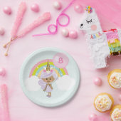 ユニコーン誕生日パーティープレートダークスキントーン ペーパープレート (パーティー)