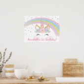 ユニコーン誕生日パーティーポスター背景 ポスター (キッチン)