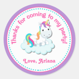 ユニコーン誕生日パーティーメッセージカードシール ラウンドシール