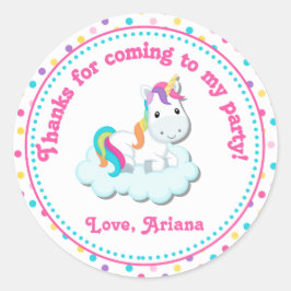 ユニコーン誕生日パーティーメッセージカードシール ラウンドシール