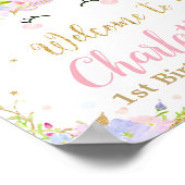 ユニコーン誕生日パーティー歓迎サインポスターデコール ポスター (角)