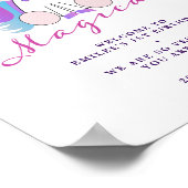 ユニコーン誕生日パーティー歓迎サイン ポスター (角)