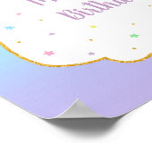 ユニコーン誕生日パーティー歓迎サイン ポスター (角)