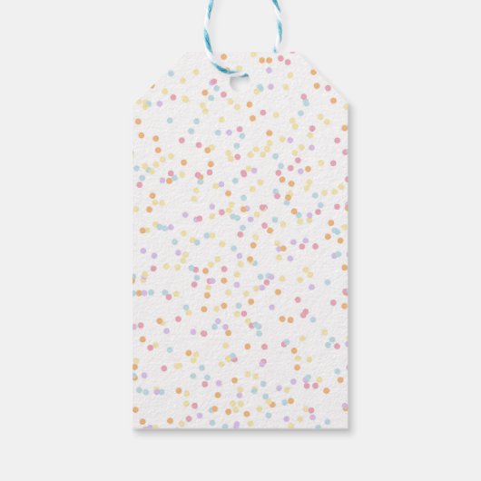 ユニコーン誕生日パーティー水玉模様花 ギフトタグ (裏面)