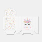 ユニコーン誕生日パーティー水玉模様花 フェイバーボックス (折り畳みなし)