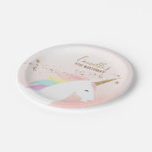 ユニコーン誕生日パーティー紙プレート ペーパープレート (アングル)