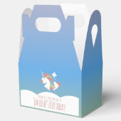 ユニコーン誕生日パーティー雲のグラデーションカラフル表示 フェイバーボックス (オープン)