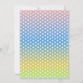 ユニコーン誕生日パーティー雲のグラデーションカラフル表示 招待状 (裏面)