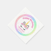 ユニコーン誕生日パーティー スタンダードカクテルナプキン (角)
