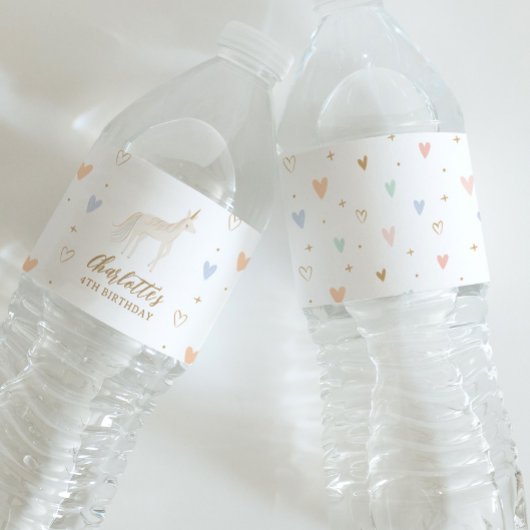 ユニコーン誕生日パーティー ペットボトルラベル