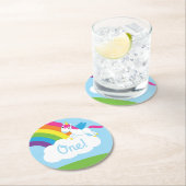 ユニコーン誕生日パーティー ラウンドペーパーコースター (インサイチュ)