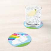 ユニコーン誕生日パーティー ラウンドペーパーコースター (インサイチュ)