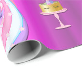 ユニコーン誕生日パーティーonピンク ラッピングペーパー (ロールコーナー)