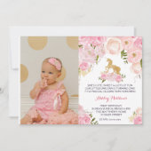 ユニコーン誕生日ファーストフローラ招待状、 招待状 (正面)