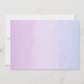 ユニコーン誕生日フォト招待状ピンクパープル金ゴールド 招待状 (裏面)