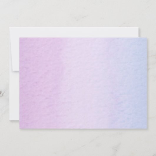 ユニコーン誕生日フォト招待状ピンクパープル金ゴールド 招待状 (裏面)