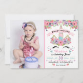 ユニコーン誕生日フォト招待状 招待状 (正面)