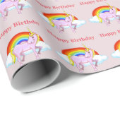 ユニコーン誕生日ラッピング紙 ラッピングペーパー (ロールコーナー)