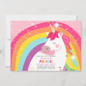 ユニコーン誕生日レインボーパーティーマジカルガールインヴィータ 招待状 (正面)
