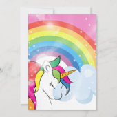 ユニコーン誕生日レインボーパーティー魔法少女パーティー 招待状 (裏面)