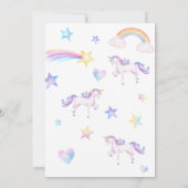 ユニコーン誕生日レインボーユニコーンバースデーパーティー 招待状 (裏面)
